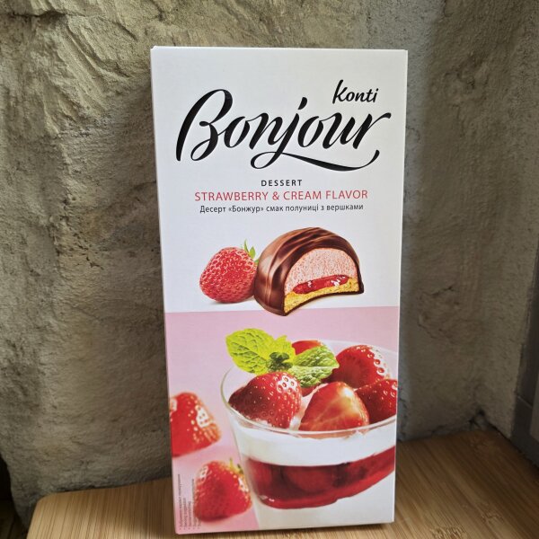 Bonjour Konti "mit Erdbeer-Sahnegeschmack